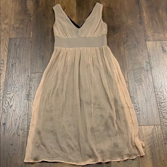 Jonathan Martin Brown Silk Embroidery A-Line Dress - Picture 6 of 6